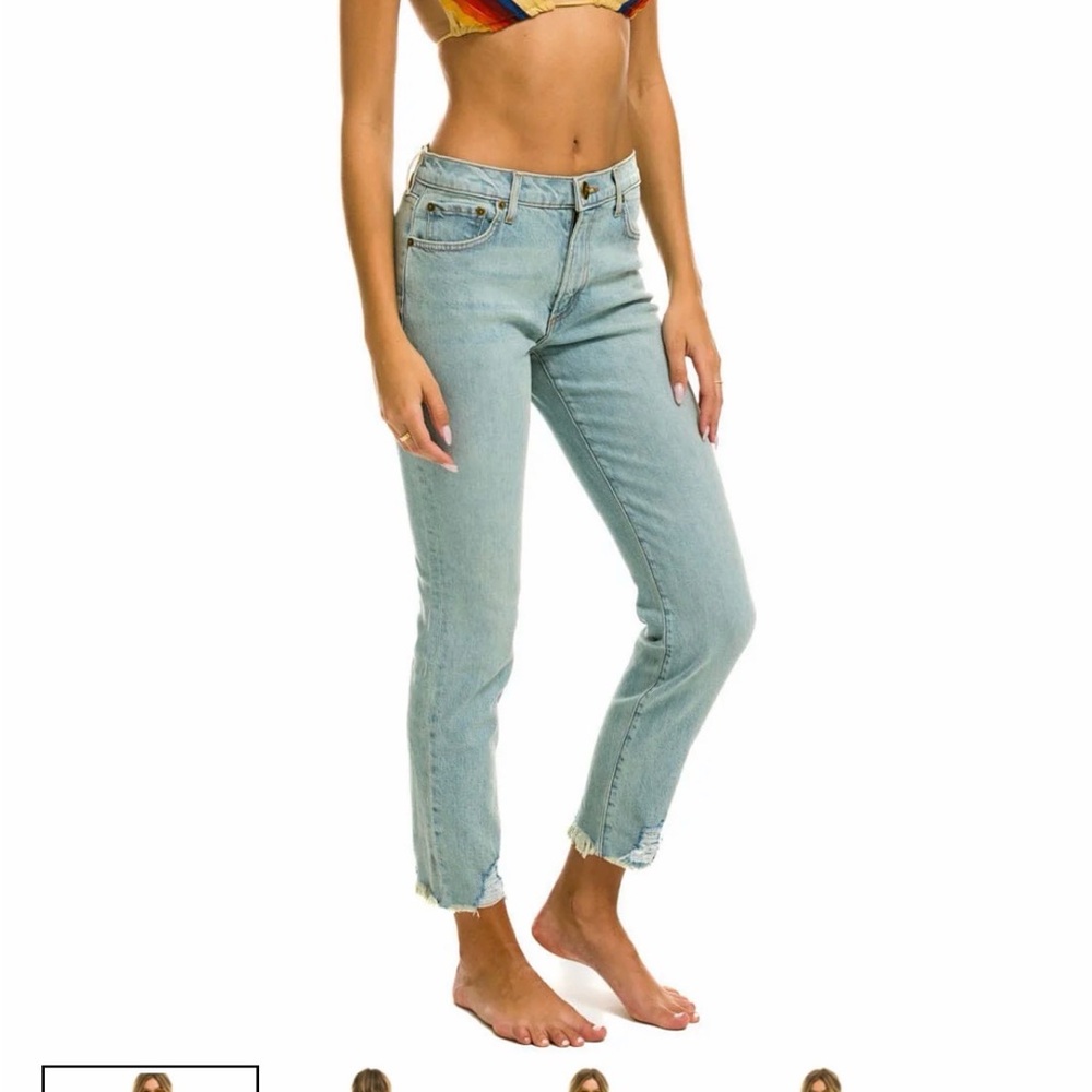 Aviator Nation Light Wash Straight Leg Jeans - Light Blue Surfer Slim
